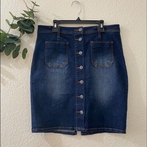 Kenneth Cole Reaction button up denim pencil skirt